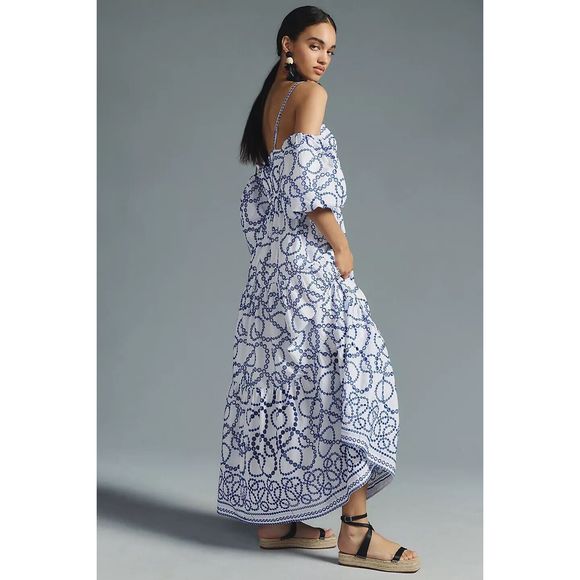 Anthropologie Puff-Sleeve Eyelet Dress - Picture 3 of 12